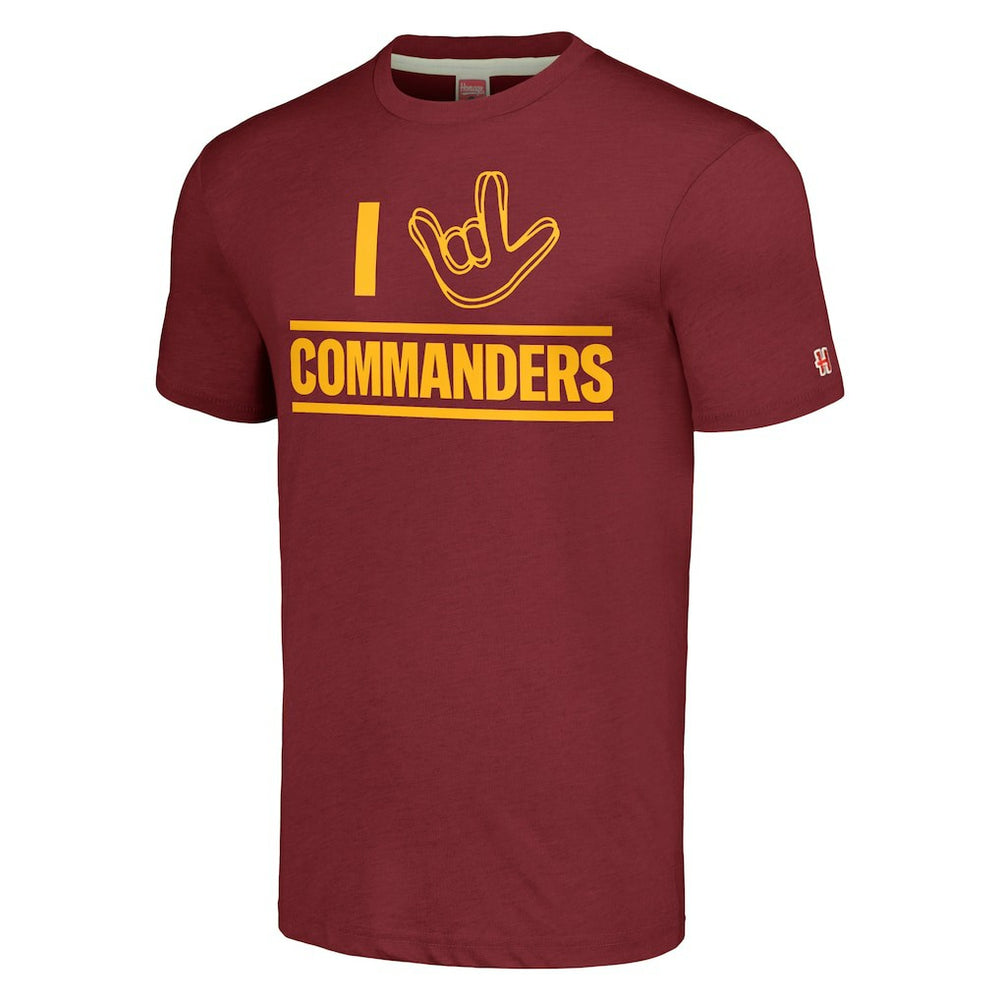 Washington Commanders Homage Unisex The NFL ASL Collection by Love Sign Tri-Blend T-Shirt | NFL Discount