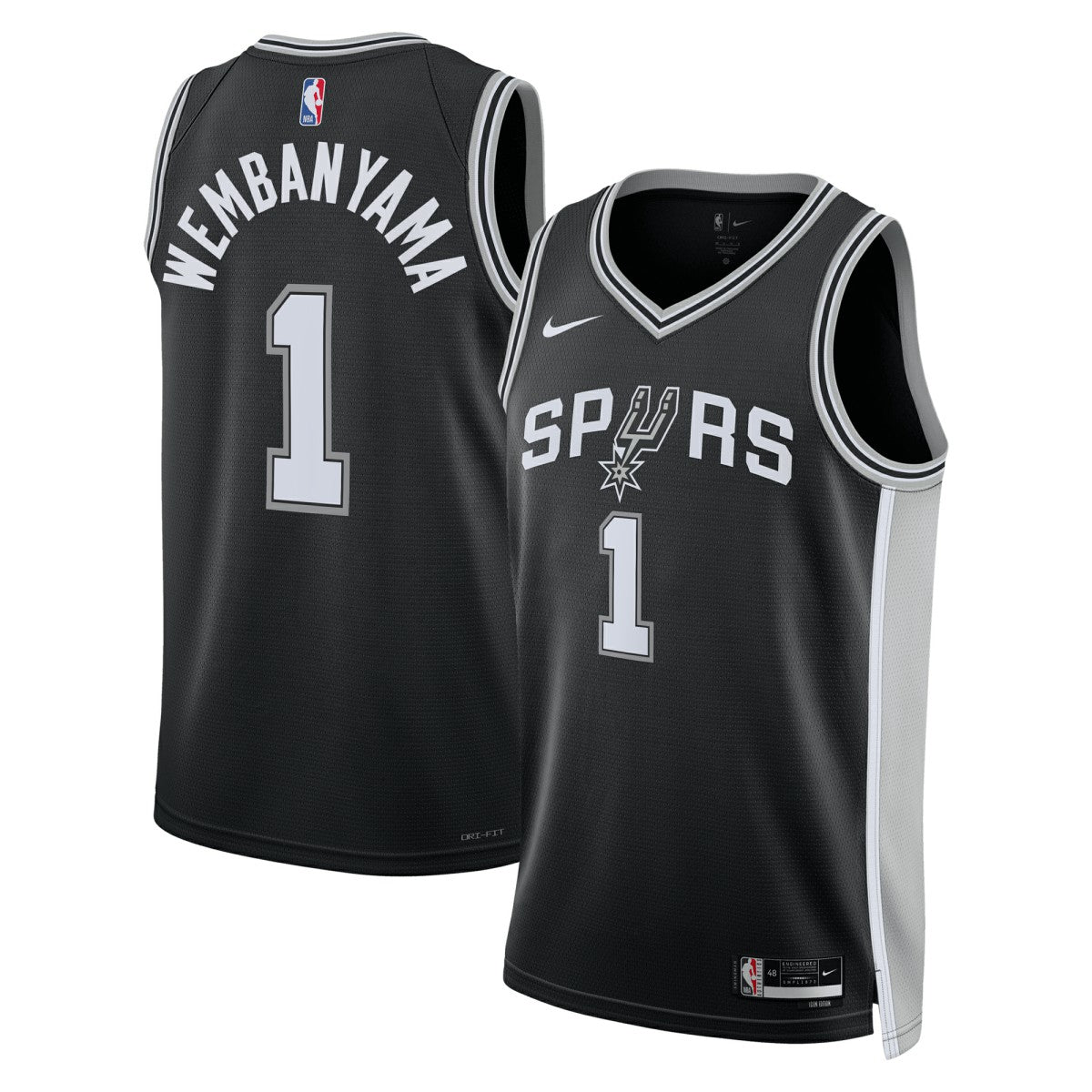 Black Victor Wembanyama San Antonio Spurs Unisex 2023 NBA Draft First Round Pick Swingman Jersey | NBA