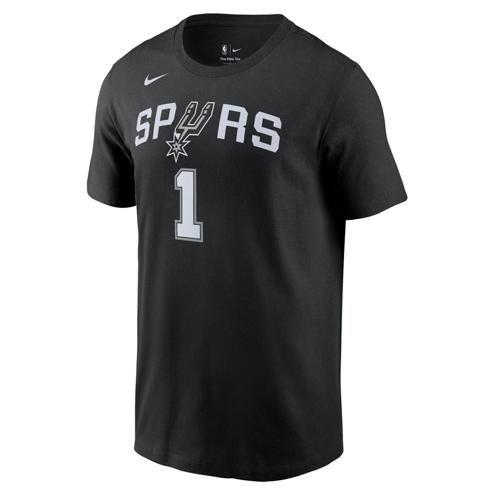 Black Victor Wembanyama San Antonio Spurs Icon 2022/23 Name & Number T-Shirt | NBA