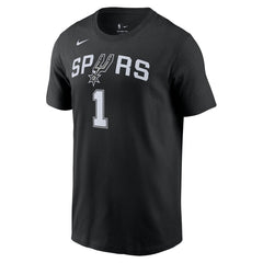 Black Victor Wembanyama San Antonio Spurs Icon 2022/23 Name & Number T-Shirt | NBA