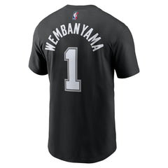 Black Victor Wembanyama San Antonio Spurs Icon 2022/23 Name & Number T-Shirt | NBA