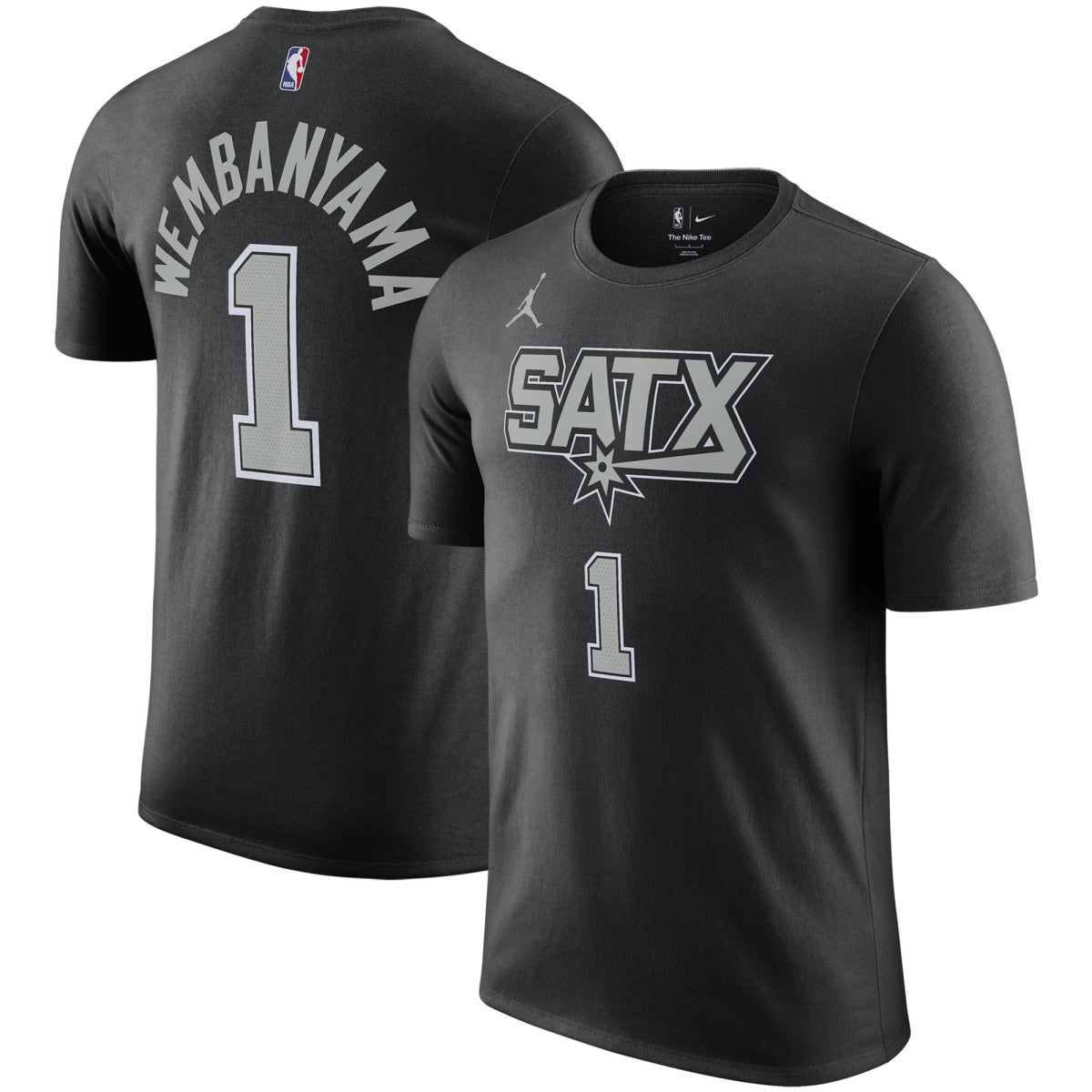 Black Victor Wembanyama San Antonio Spurs Jordan Brand 2022/23 Statement Edition Name & Number T-Shirt | NBA