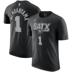 Black Victor Wembanyama San Antonio Spurs Jordan Brand 2022/23 Statement Edition Name & Number T-Shirt | NBA
