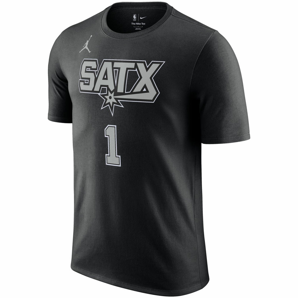 Black Victor Wembanyama San Antonio Spurs Jordan Brand 2022/23 Statement Edition Name & Number T-Shirt | NBA