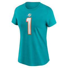 Miami Dolphins Tua Tagovailoa  Women's Player Name & Number T-Shirt | NFL Discount