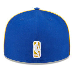 Royal Golden State Warriors Piped & Flocked 59Fifty Fitted Hat | NBA