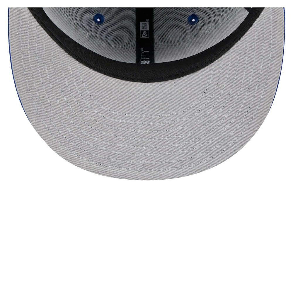 Royal Golden State Warriors Piped & Flocked 59Fifty Fitted Hat | NBA