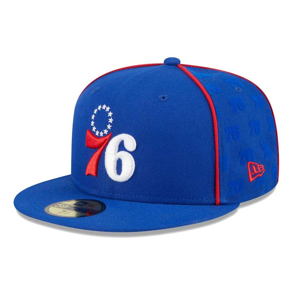 Royal Philadelphia 76ers Piped & Flocked 59Fifty Fitted Hat | NBA