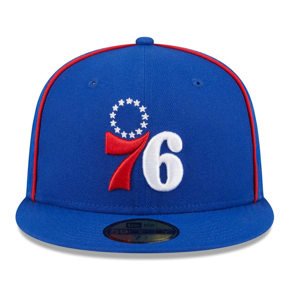 Royal Philadelphia 76ers Piped & Flocked 59Fifty Fitted Hat | NBA
