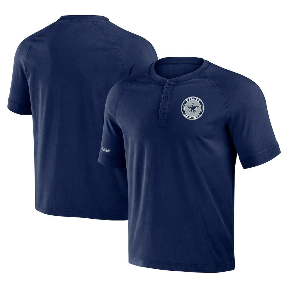 Dallas Cowboys NFL x Darius Rucker Collection Washed Raglan Henley T-Shirt | NFL Sale