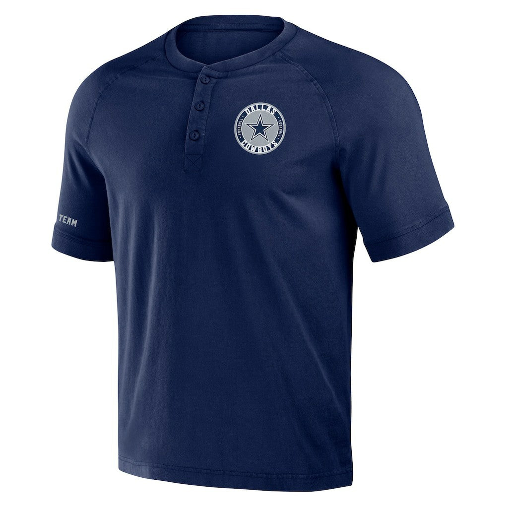 Dallas Cowboys NFL x Darius Rucker Collection Washed Raglan Henley T-Shirt | NFL Sale