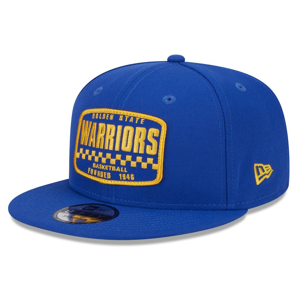 Royal Golden State Warriors Rally Drive Finish Line Patch 9FIFTY Snapback Hat sale | NBA