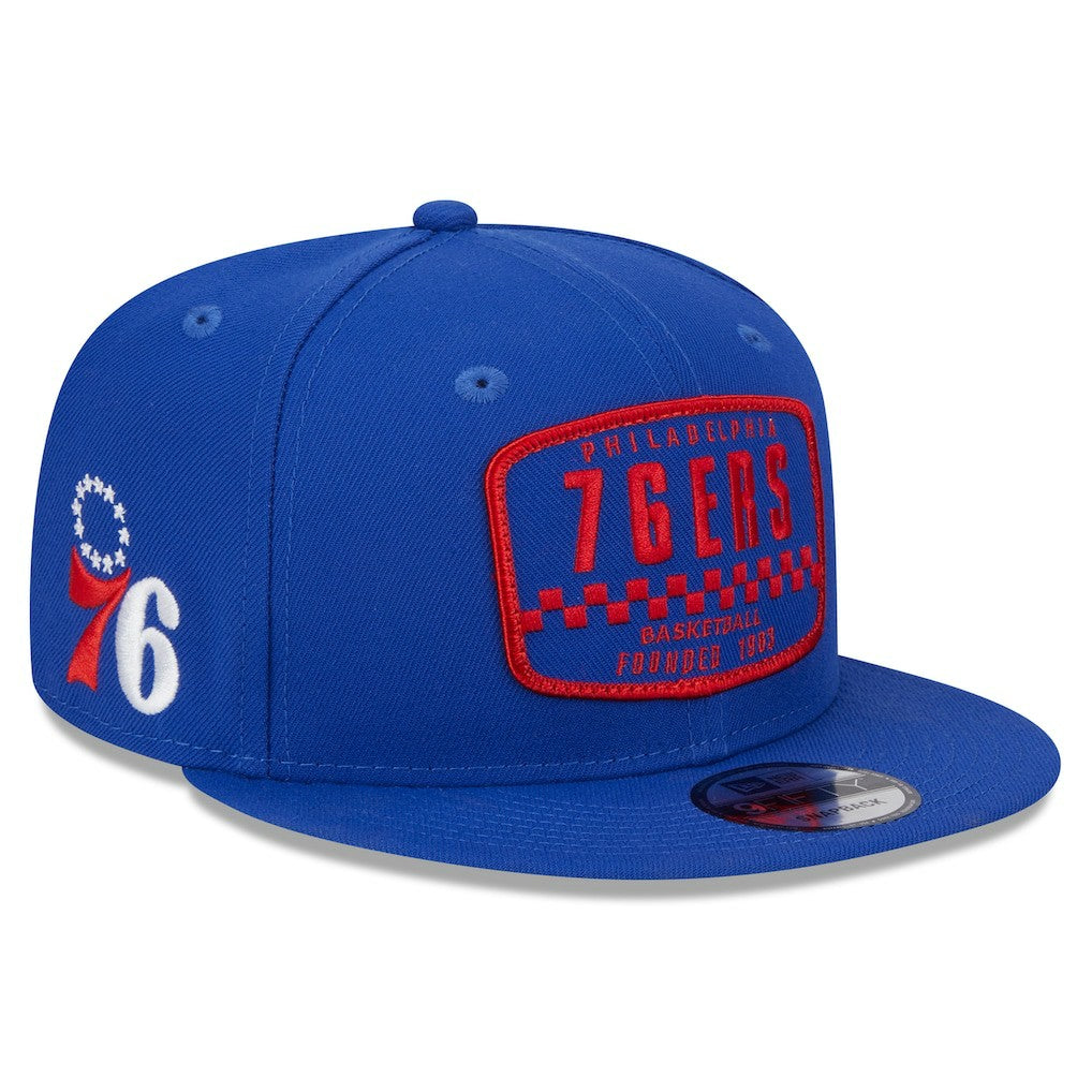 Royal Philadelphia 76ers Rally Drive Finish Line Patch 9FIFTY Snapback Hat | NBA