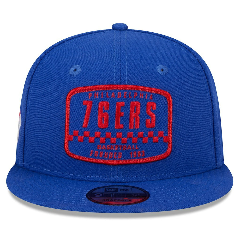 Royal Philadelphia 76ers Rally Drive Finish Line Patch 9FIFTY Snapback Hat | NBA