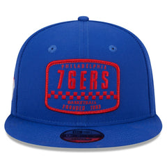 Royal Philadelphia 76ers Rally Drive Finish Line Patch 9FIFTY Snapback Hat | NBA