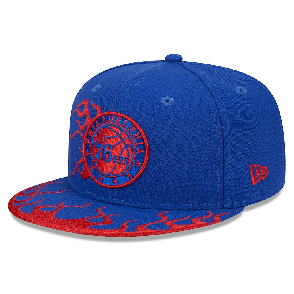 Royal Philadelphia 76ers Rally Drive Flames 9FIFTY Snapback Hat | NBA