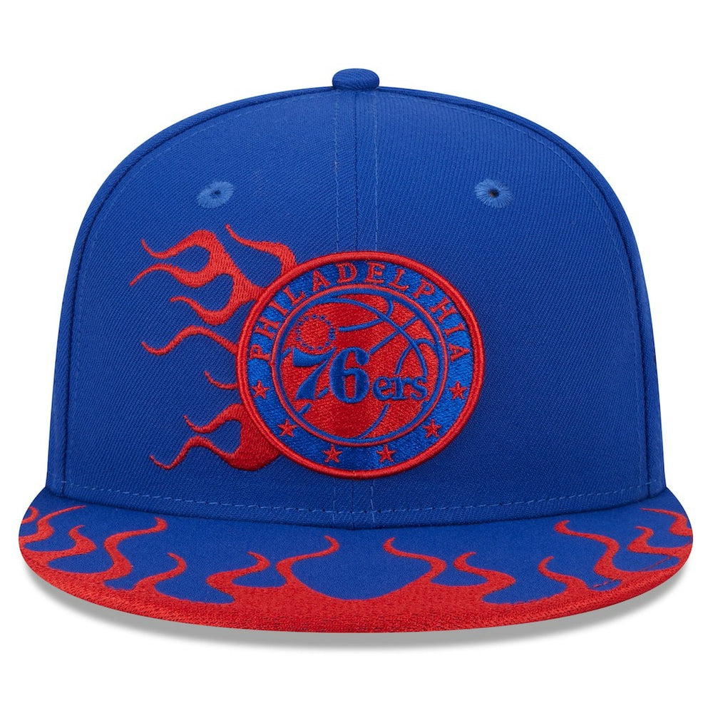 Royal Philadelphia 76ers Rally Drive Flames 9FIFTY Snapback Hat | NBA