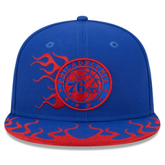 Royal Philadelphia 76ers Rally Drive Flames 9FIFTY Snapback Hat | NBA