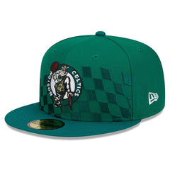Kelly Green Boston Celtics Rally Drive Checkerboard 59FIFTY Crown Fitted Hat | NBA