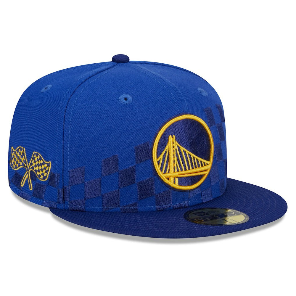 Royal Golden State Warriors Rally Drive Checkerboard 59FIFTY Crown Fitted Hat sale | NBA