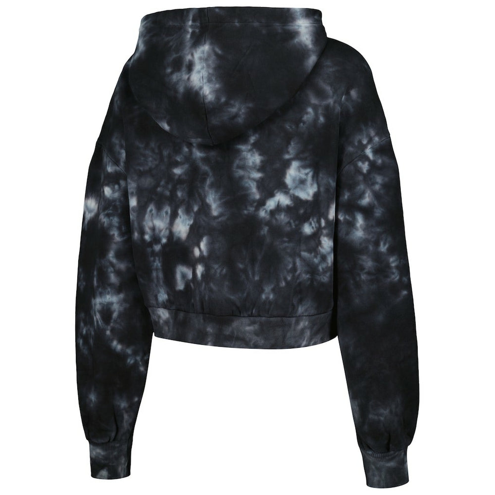 Black Chicago Bulls The Wild Collective Women's Tie-Dye Cropped Pullover Hoodie | NBA