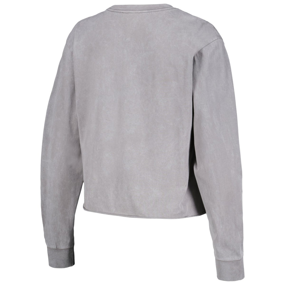 Gray Los Angeles Lakers The Wild Collective Women's Band Cropped Long Sleeve T-Shirt | NBA