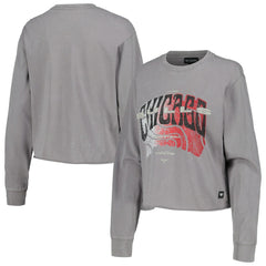 Gray Chicago Bulls The Wild Collective Women's Band Cropped Long Sleeve T-Shirt sale | NBA