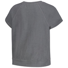 Gray Phoenix Suns The Wild Collective Women's Embroidered Fleece Raglan Short Sleeve Pullover Sweatshirt | NBA