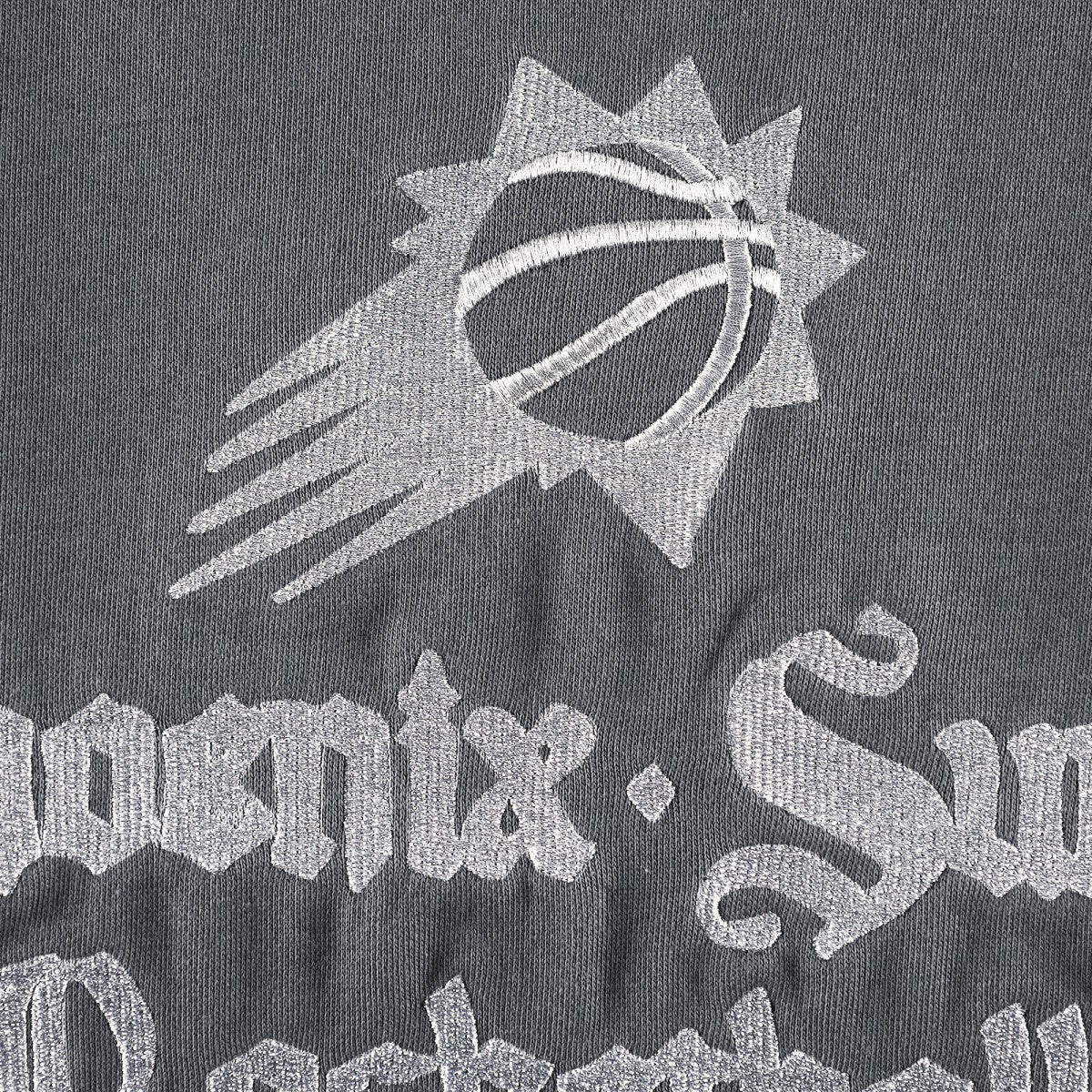 Gray Phoenix Suns The Wild Collective Women's Embroidered Fleece Raglan Short Sleeve Pullover Sweatshirt | NBA