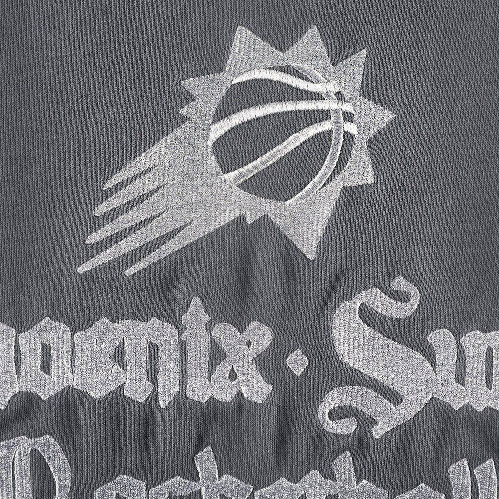 Gray Phoenix Suns The Wild Collective Women's Embroidered Fleece Raglan Short Sleeve Pullover Sweatshirt | NBA