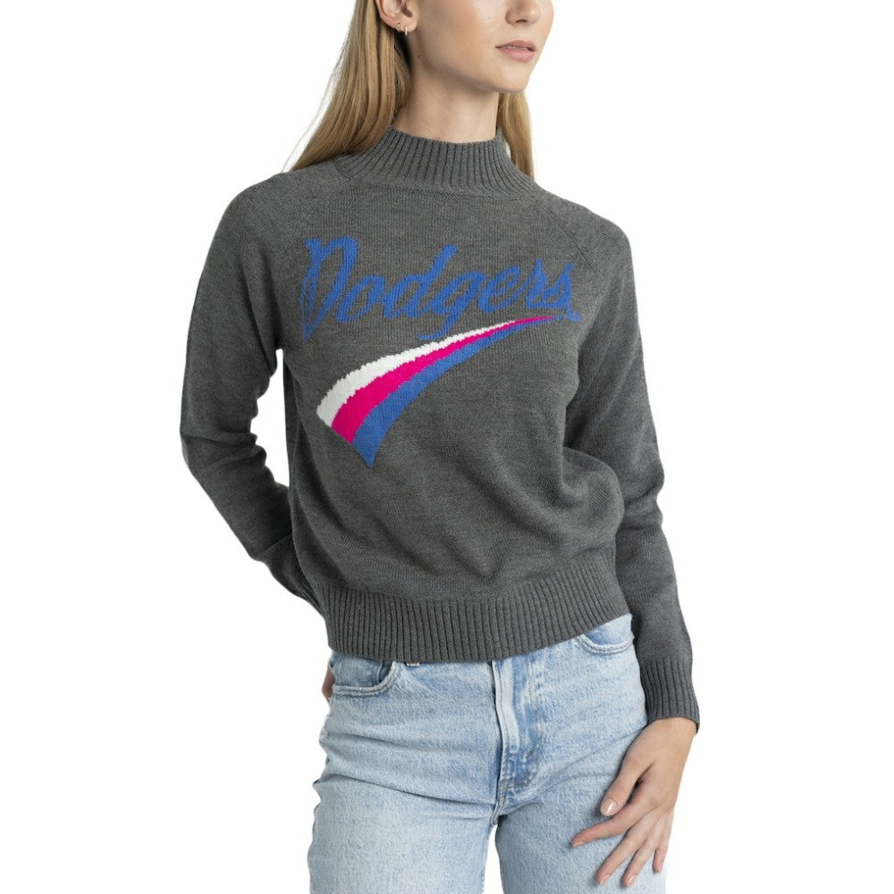 Los Angeles Dodgers Lusso Women's Serena Raglan Pullover Sweater - MLB Pullover
