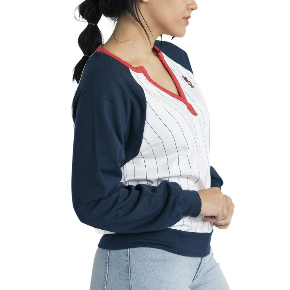 St. Louis Cardinals Lusso Women's Mack Fleece V-Neck Pullover Top - MLB Pullover