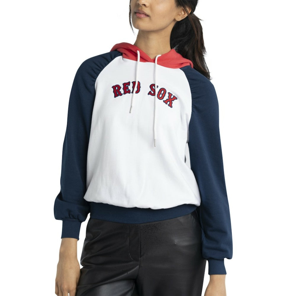 Boston Red Sox Lusso Women's Marlowe Tri-Blend Raglan Pullover Hoodie - MLB Hoodies