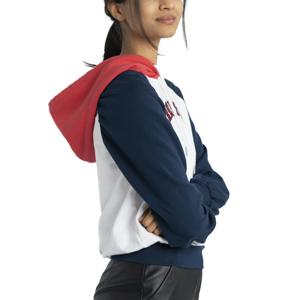 Boston Red Sox Lusso Women's Marlowe Tri-Blend Raglan Pullover Hoodie - MLB Hoodies