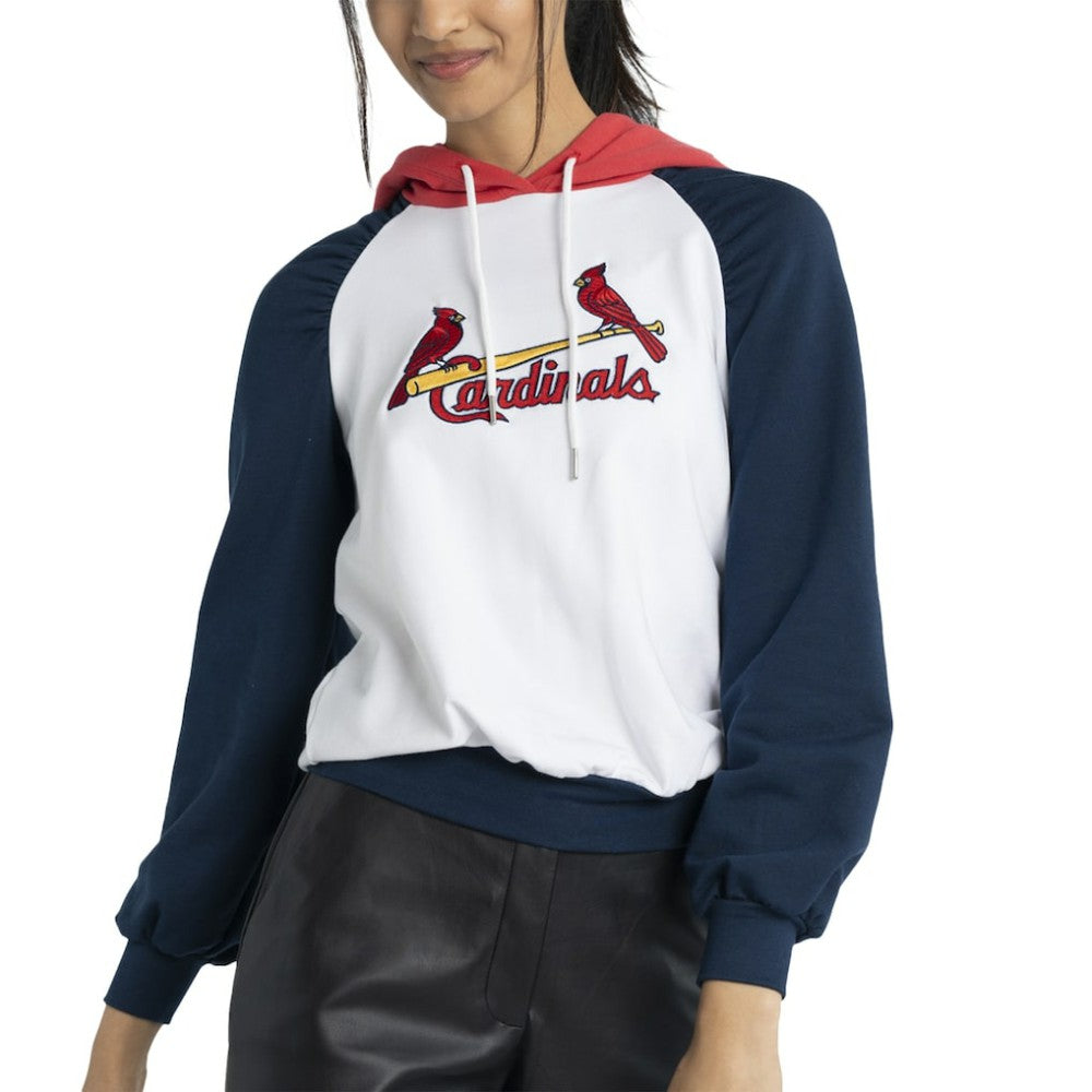 St. Louis Cardinals Lusso Women's Marlowe Tri-Blend Raglan Pullover Hoodie - MLB Hoodies
