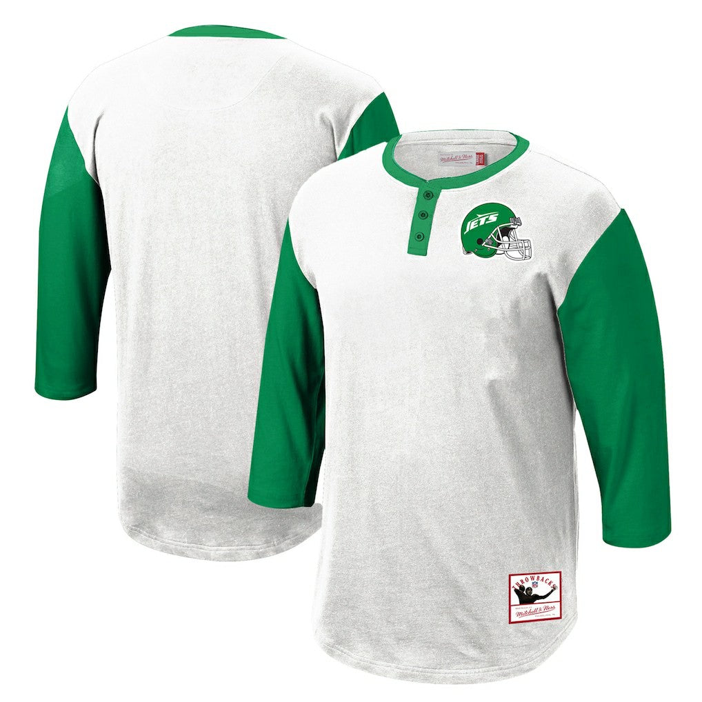 New York Jets Legacy Slub Henley 3/4 Sleeve T-Shirt | NFL New