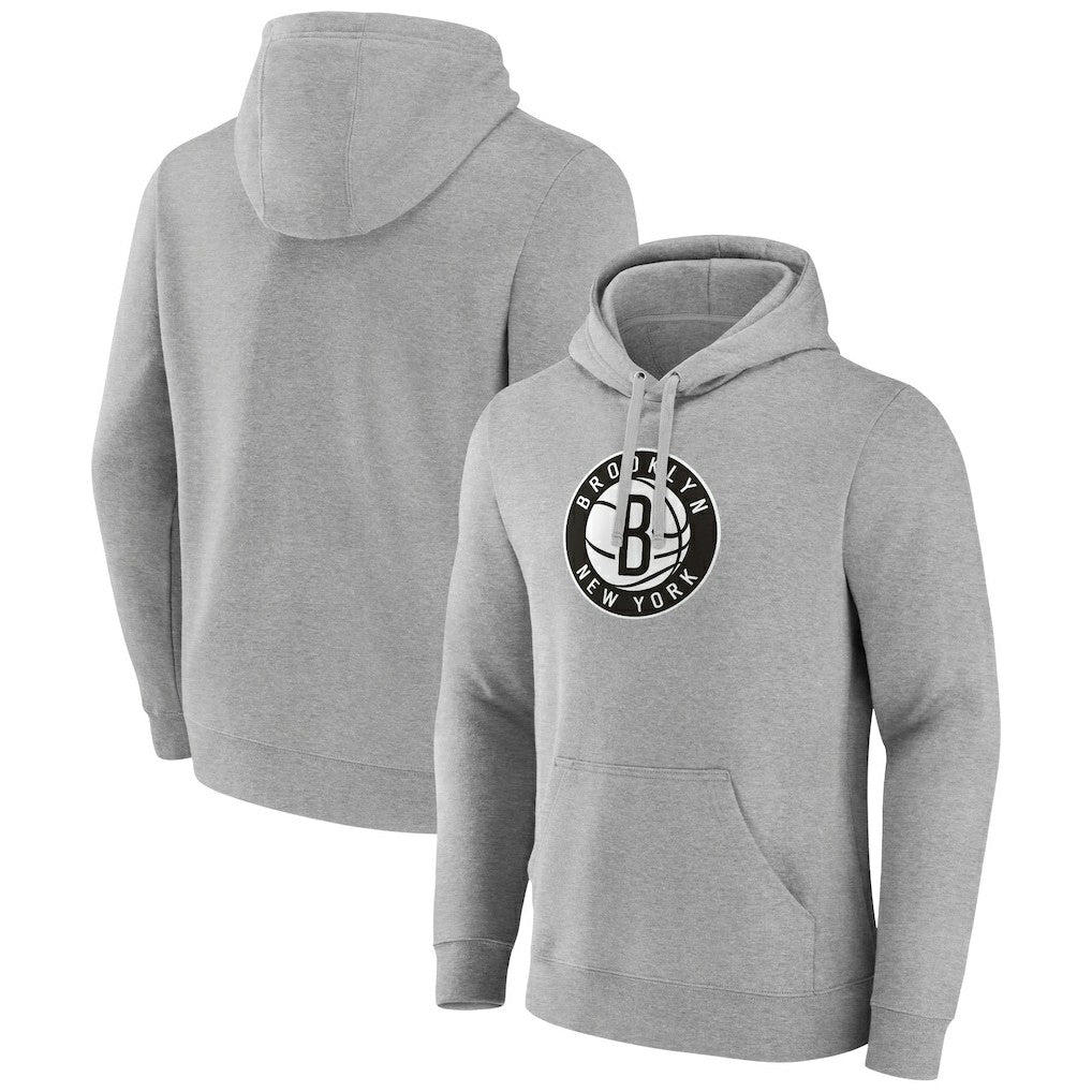 Heather Gray Brooklyn Nets Primary Logo Pullover Hoodie | NBA