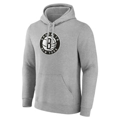 Heather Gray Brooklyn Nets Primary Logo Pullover Hoodie | NBA