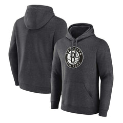 Heather Charcoal Brooklyn Nets Primary Logo Pullover Hoodie | NBA