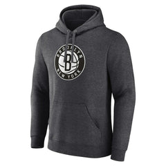 Heather Charcoal Brooklyn Nets Primary Logo Pullover Hoodie | NBA