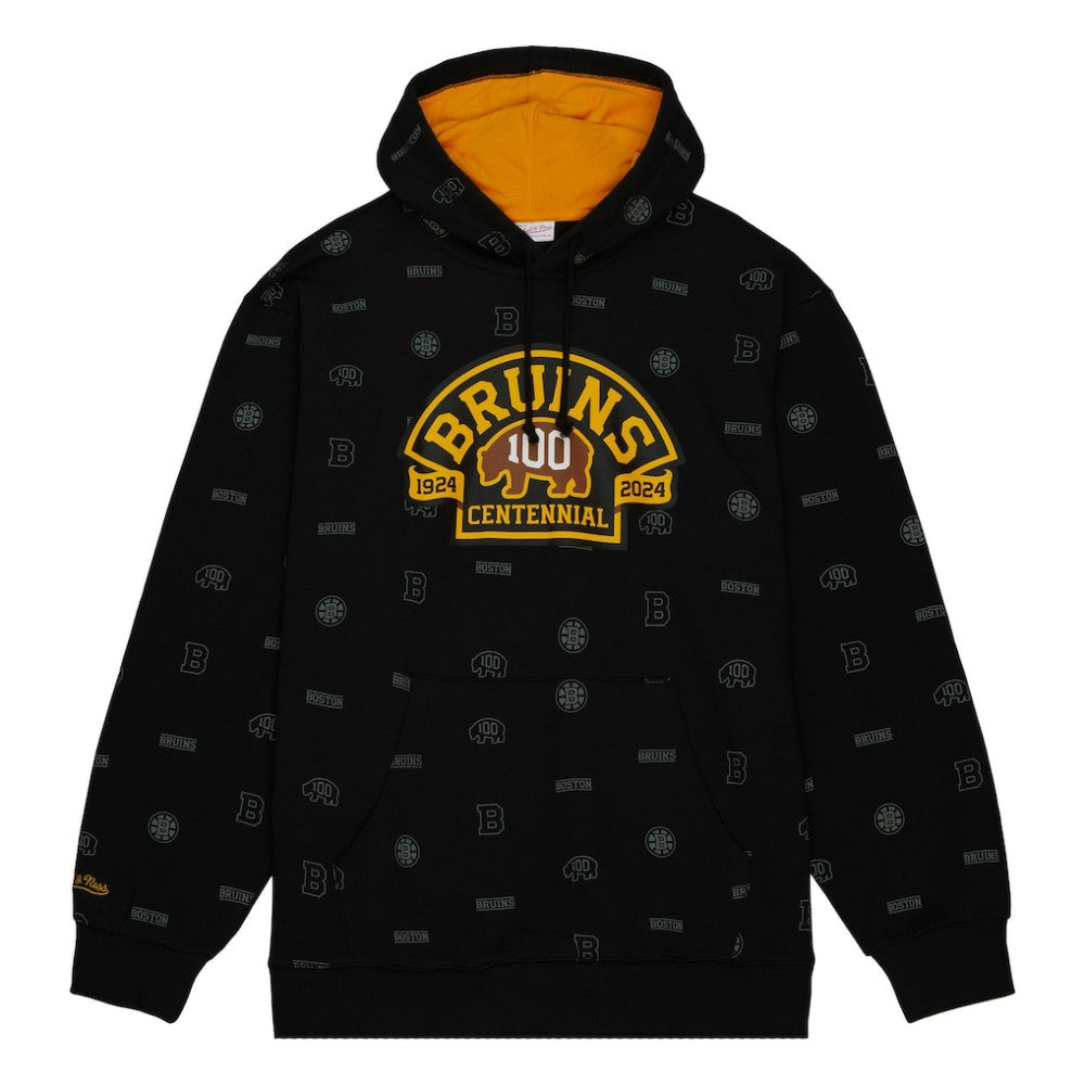 Boston Bruins Mitchell & Ness 100th Anniversary Allover Print Pullover Hoodie -  NHL Hoodies