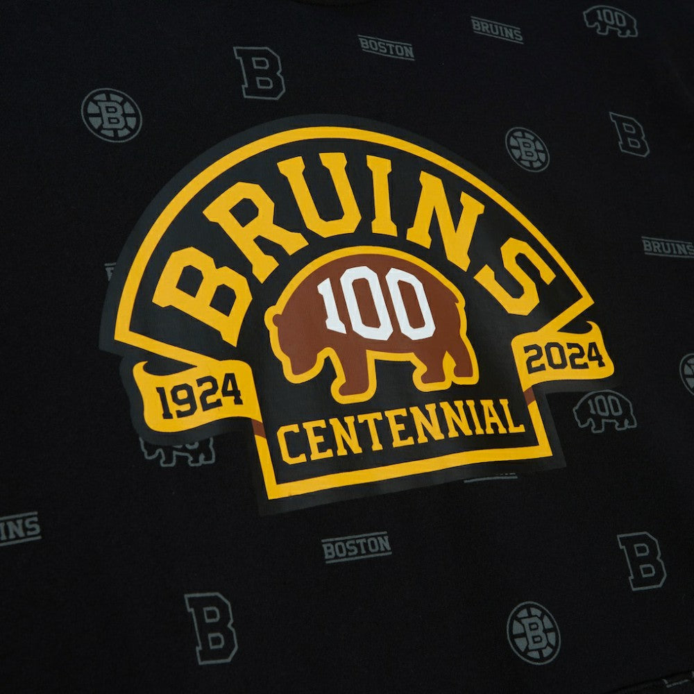 Boston Bruins Mitchell & Ness 100th Anniversary Allover Print Pullover Hoodie -  NHL Hoodies