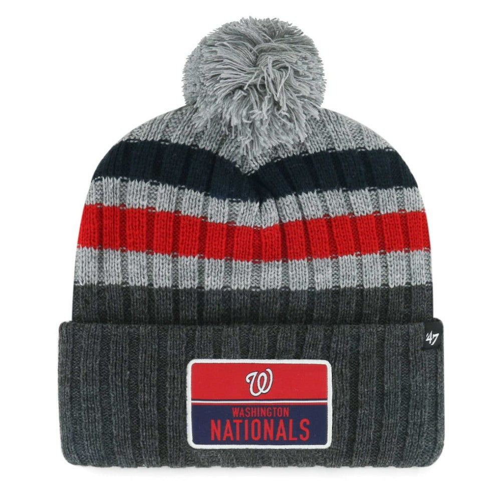 Washington Nationals '47 Stack Cuffed Knit Hat with Pom - MLB Hats