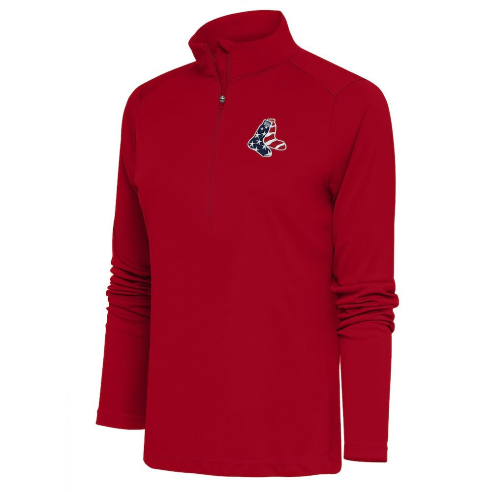 Boston Red Sox Antigua Women's Patriotic Tribute Half-Zip Pullover Top - MLB Pullover