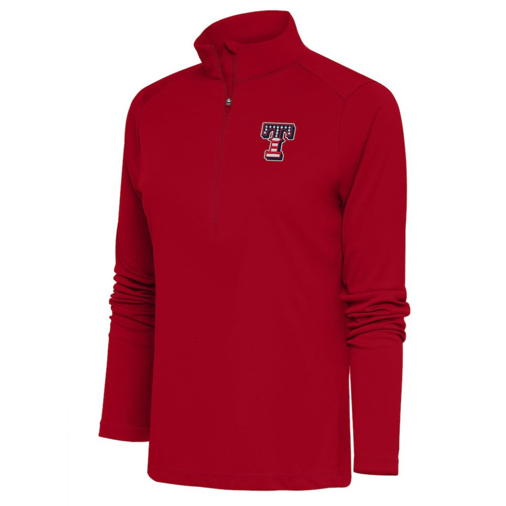 Texas Rangers Antigua Women's Patriotic Tribute Half-Zip Pullover Top - MLB Pullover