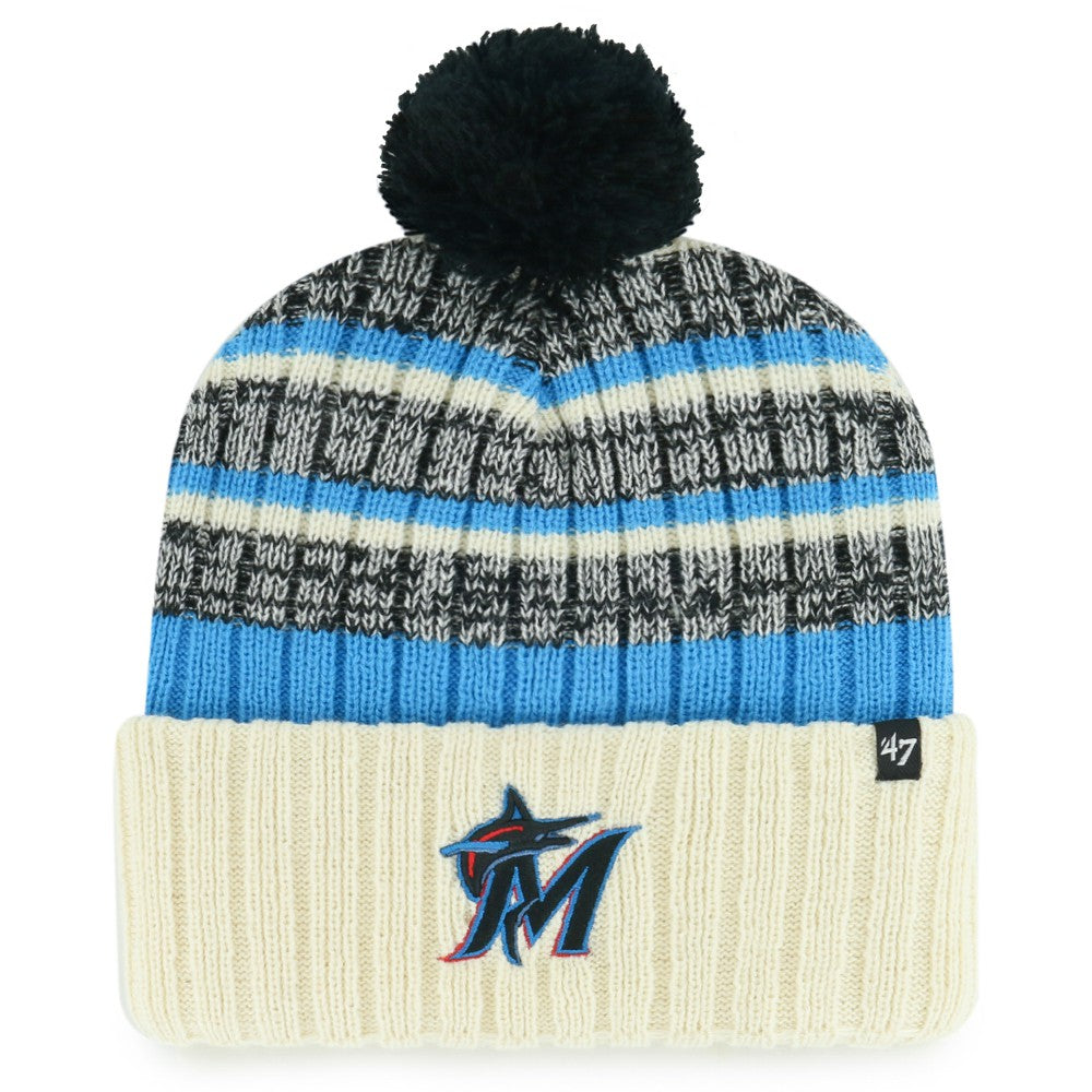 Miami Marlins '47 Tavern Cuffed Knit Hat with Pom - MLB Hats
