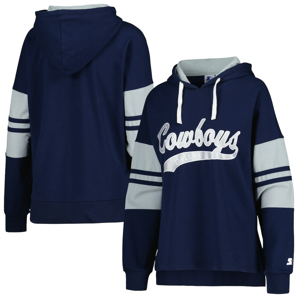 Dallas Cowboys Starter Women's Bump And Run Long Sleeve Hoodie T-Shirt | NFL On sale