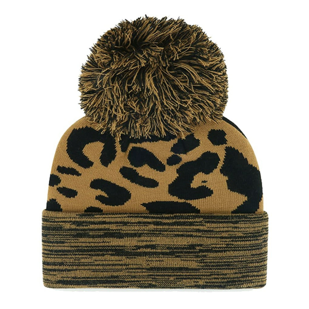 Washington Nationals '47 Women's Leopard Rosette Cuffed Knit Hat with Pom - MLB Hats