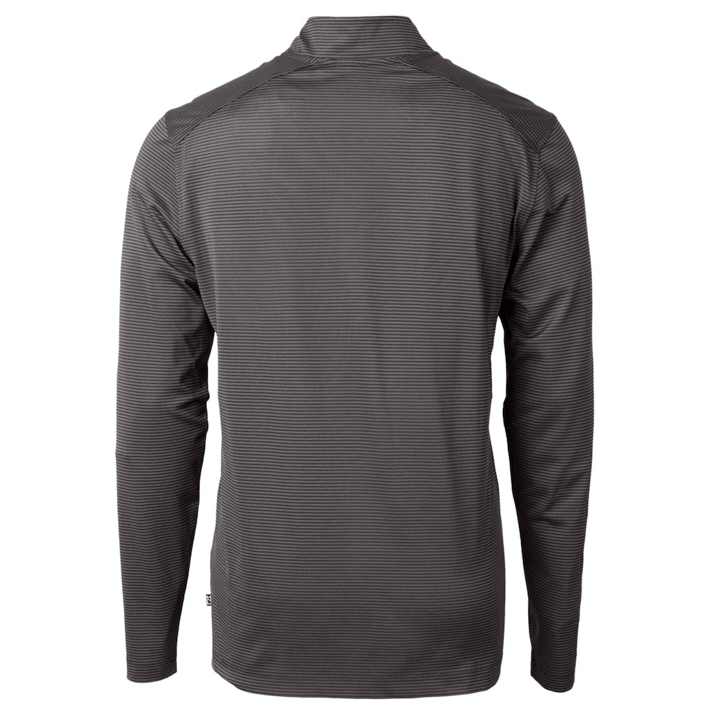 Philadelphia Eagles Cutter & Buck Gridiron Classics Big & Tall Virtue Eco Pique Micro Stripe Recycled Quarter-Zip Pullover Top | NFL New