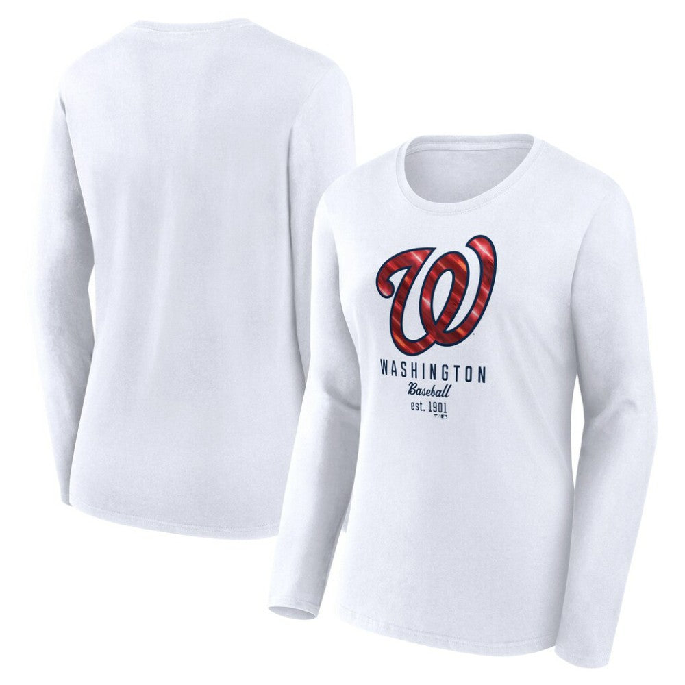 Washington Nationals Fanatics Women's Lightweight Fitted Long Sleeve T-Shirt - MLB T-shirts